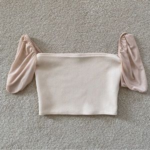 Pretty little thing tube top with mesh sleeves